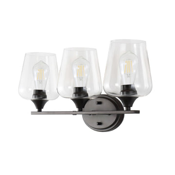 Jayne Iron/Glass Cottage Rustic LED Vanity Light